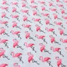 Tissu flamants roses gris