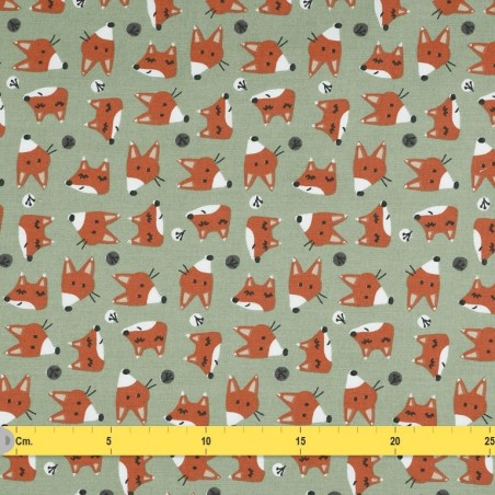 Tissu renard kaki