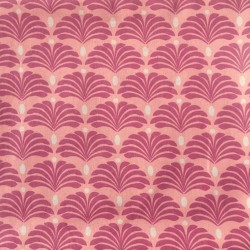 Tissu Art Déco rose orangé