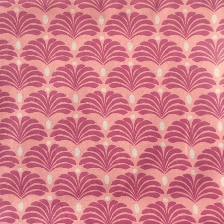 Tissu Art Déco rose orangé