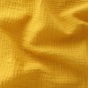 Tissu double gaze jaune moutarde