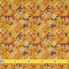 Tissu insectes papillons jaune moutarde