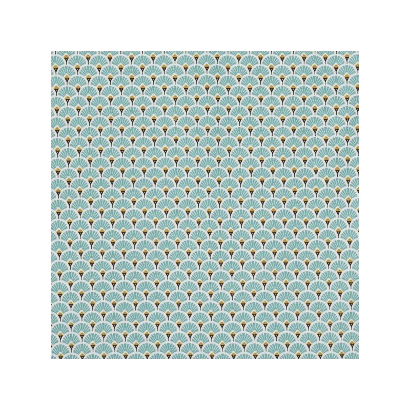 Tissu éventail turquoise