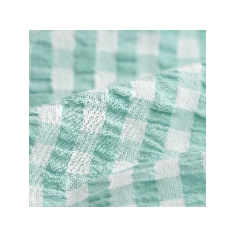 Tissu vichy vert eau