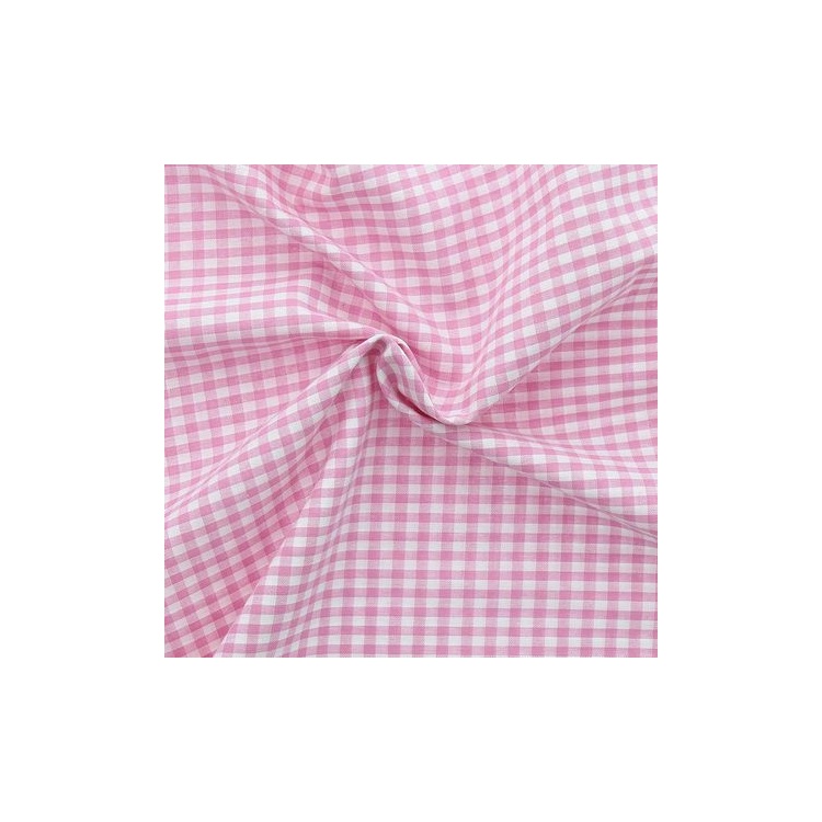 Tissu vichy rose petits carreaux