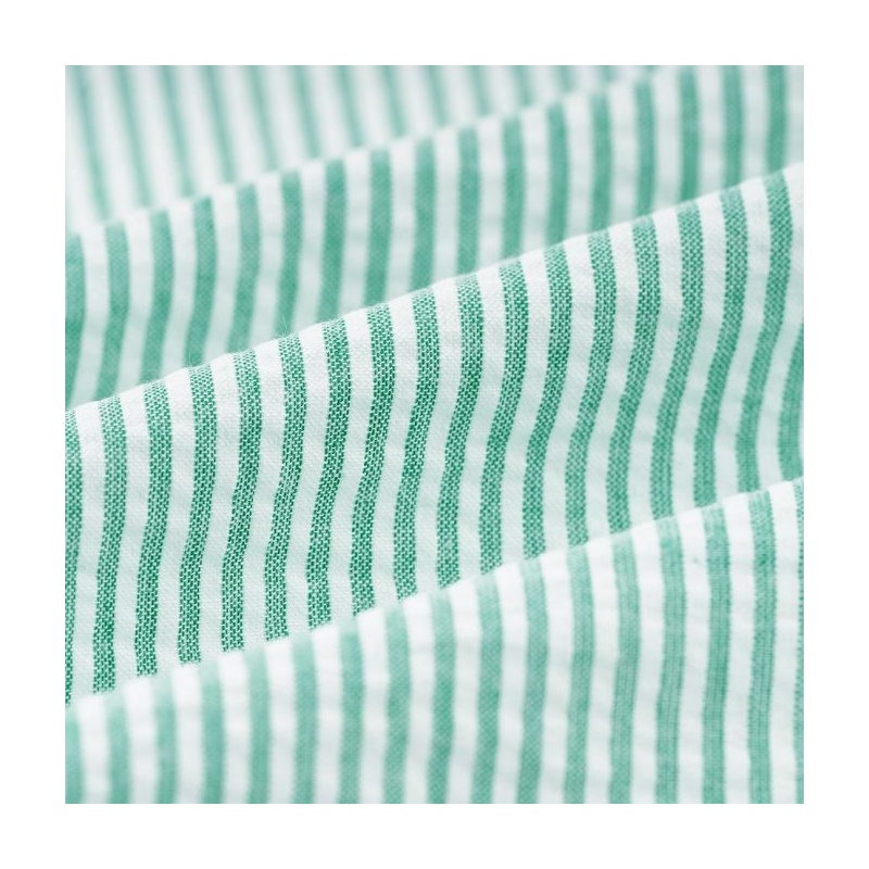 Tissu rayures vert