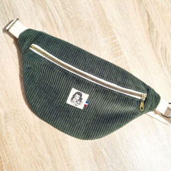 Sac Banane velours côtelé vert kaki