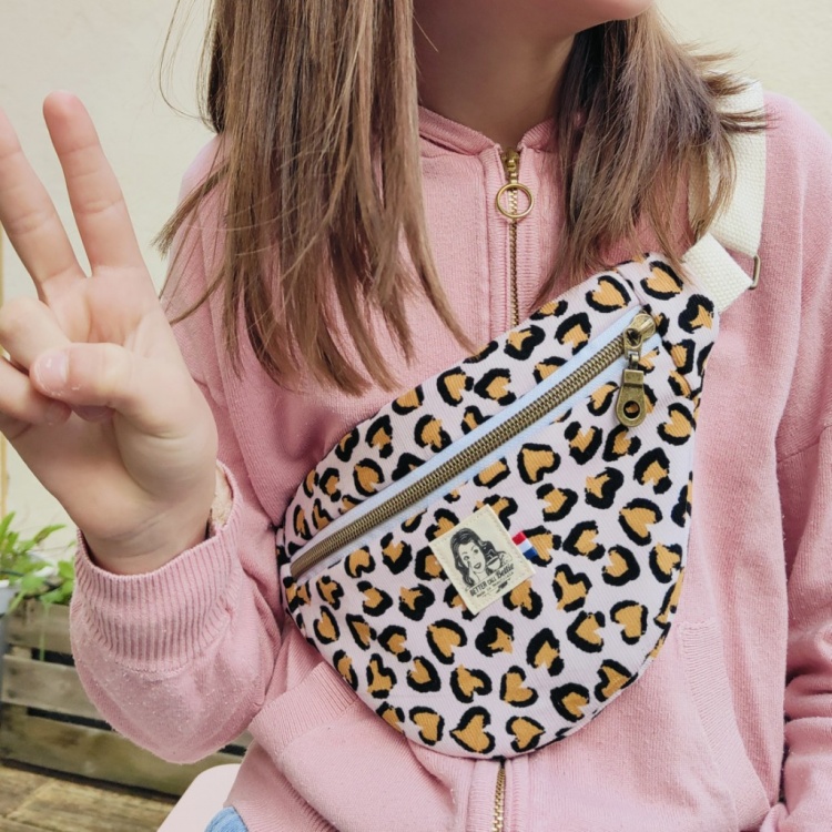 Sac Banane enfant Léopard Coeurs
