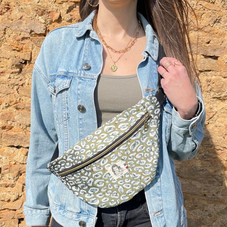 Sac Banane Léopard Kaki