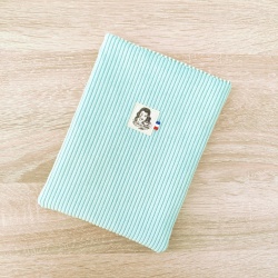 Pochette à livres [poche] Velours Côtelé Vert Menthe