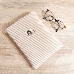 Pochette à livres [broché] Velours Côtelé Ecru