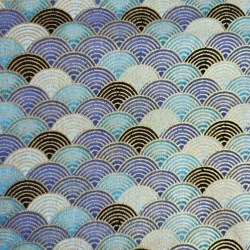 Tissu éventails bleus