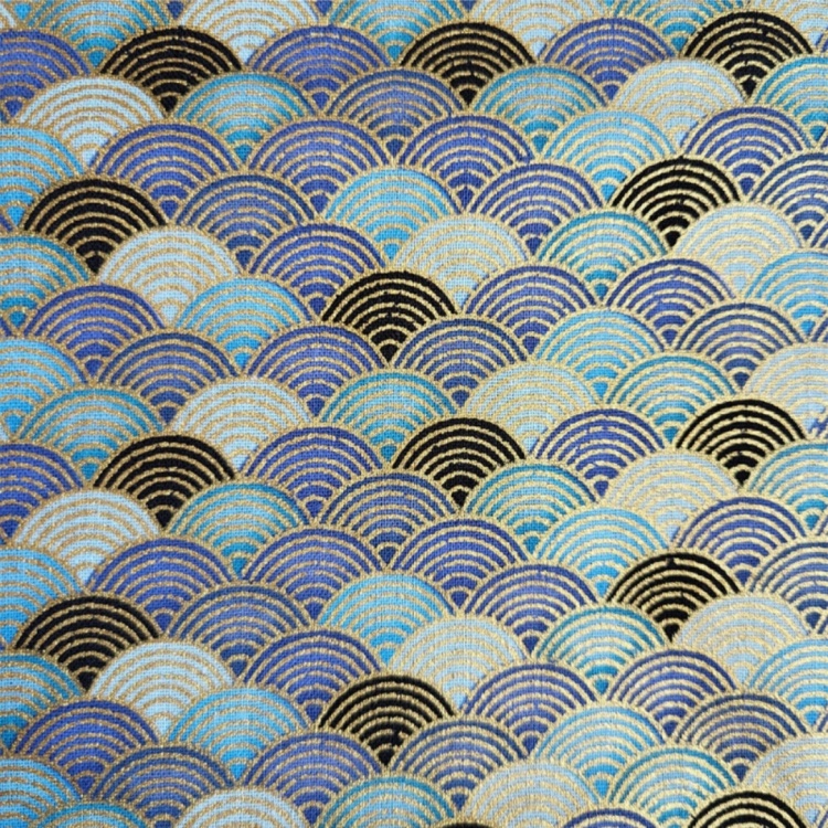 Tissu éventails bleus